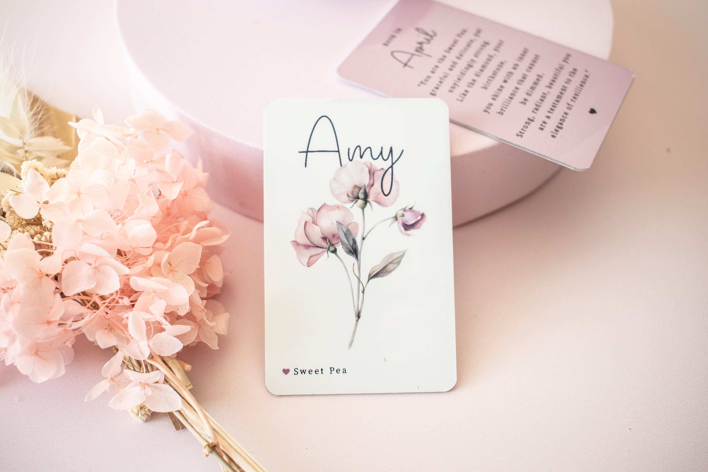 Personalised Keepsake Card Front And Back Styled