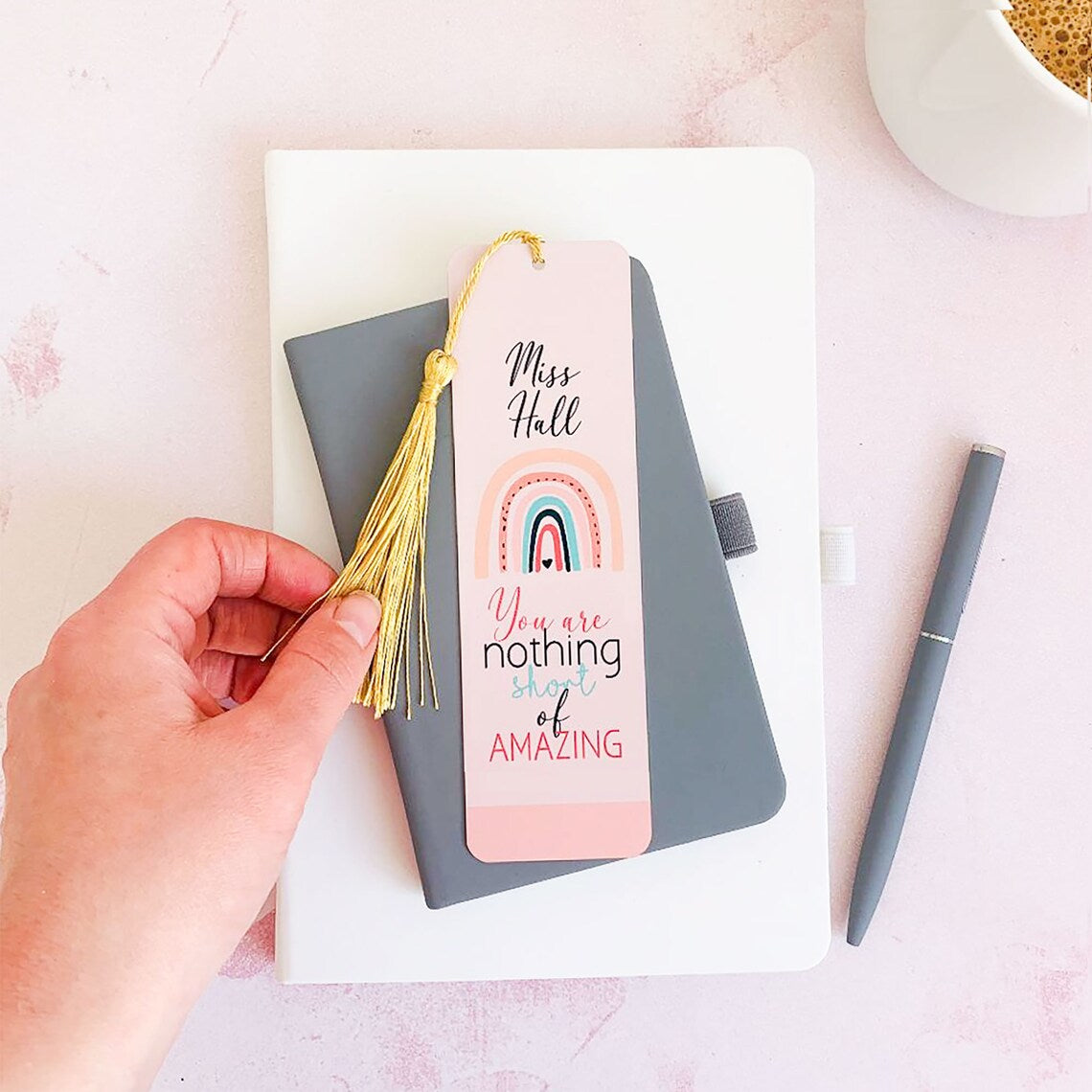 Personalised Teacher Bookmark, Lockdown Teacher Gift, Personalised Teacher Gift, Reading Gift, Personalised Rainbow Gift, Teaching Assistant
