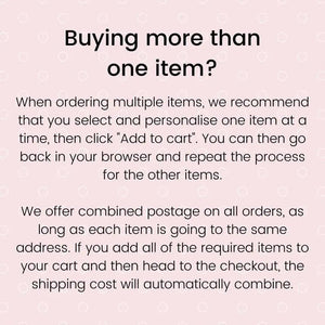 Ordering guidance for multiple personalised Amy Lucy gifts