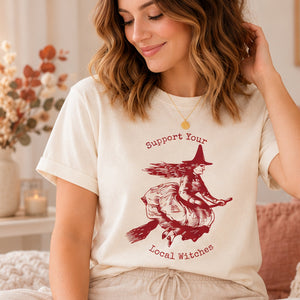 Support Your Local Witches T-shirt in Natural Raw - Amy Lucy