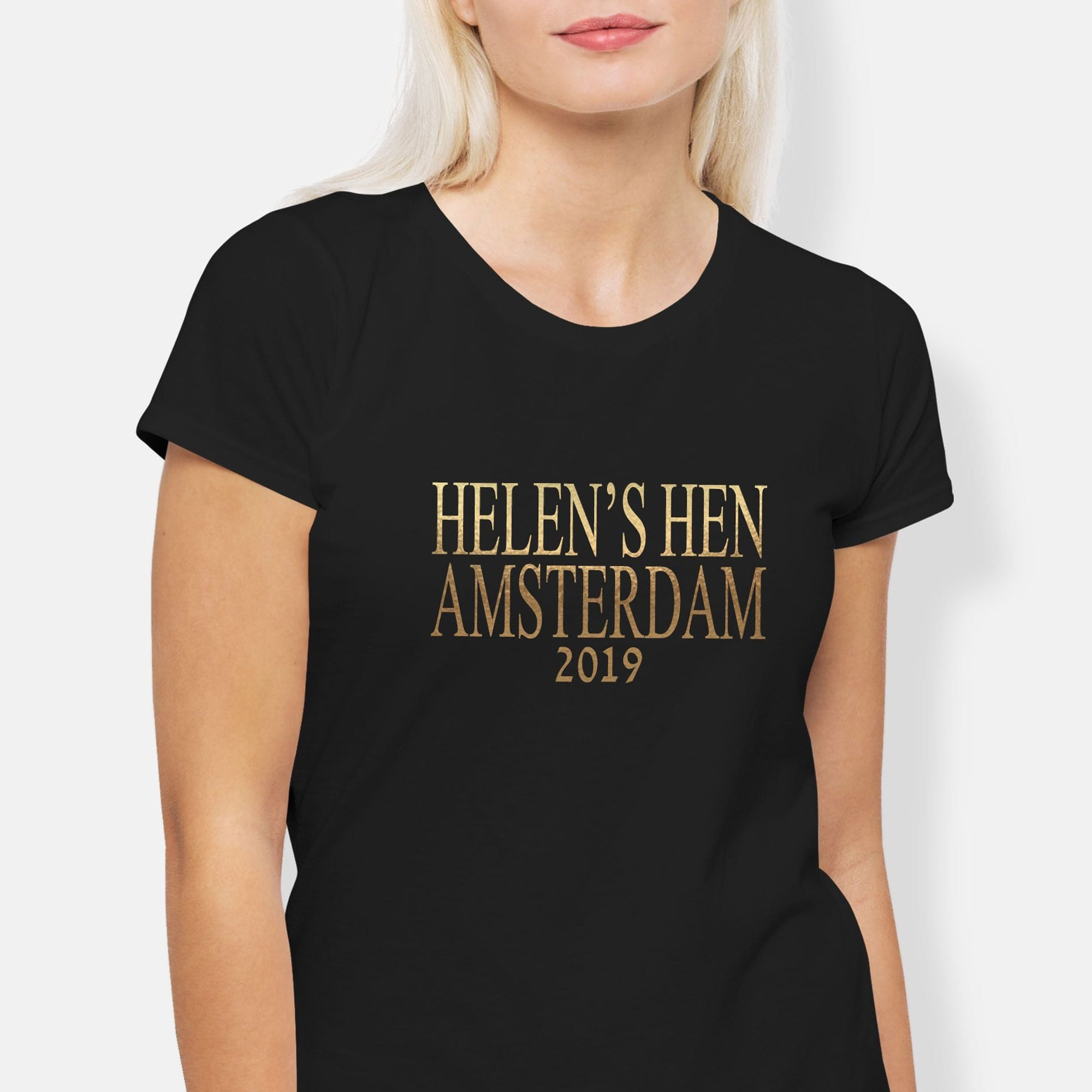 Metallic Print Personalised Hen Party T-Shirts