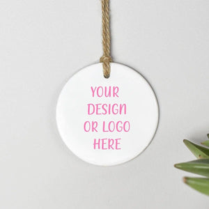 Custom Decoration, Your Logo Ceramic Ornament, Your Design Hanging Decoration, Promotional Item, Business Promotion Item, Custom Decoration - Amy Lucy