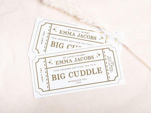 Gift Golden Ticket, Foiled Voucher, Personalised Ticket, Mother's Day Voucher, Surprise Holiday, Personalised Gift, Birthday Event, Foil - Amy Lucy