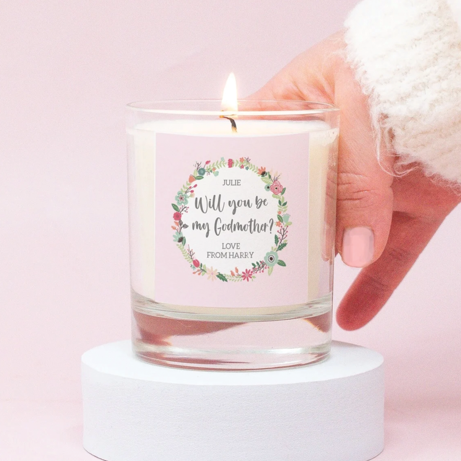 Personalised Godmother Gift, Will You Be My Godmother Candle, Godparents Candle Custom Candle, Godmother Gift Candle, Personalised Candle,