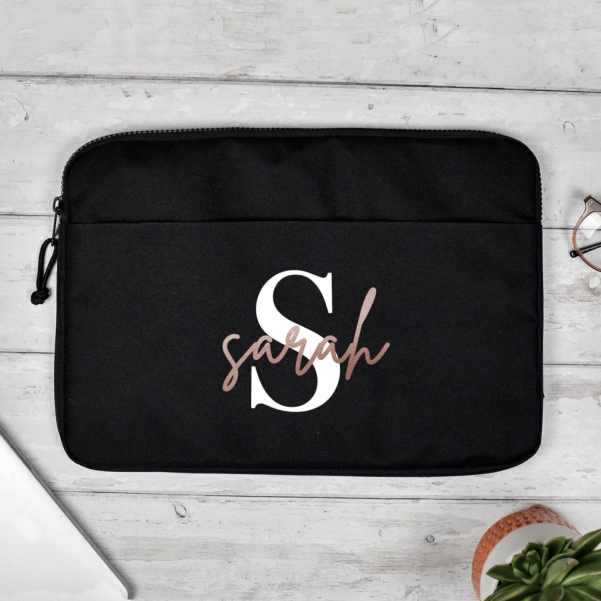 Personalised Laptop Bag 13" Inch, University Gift, Custom Laptop Case, Initial Tablet Bag, Monogram Document Bag, Laptop Case, Computer Bag