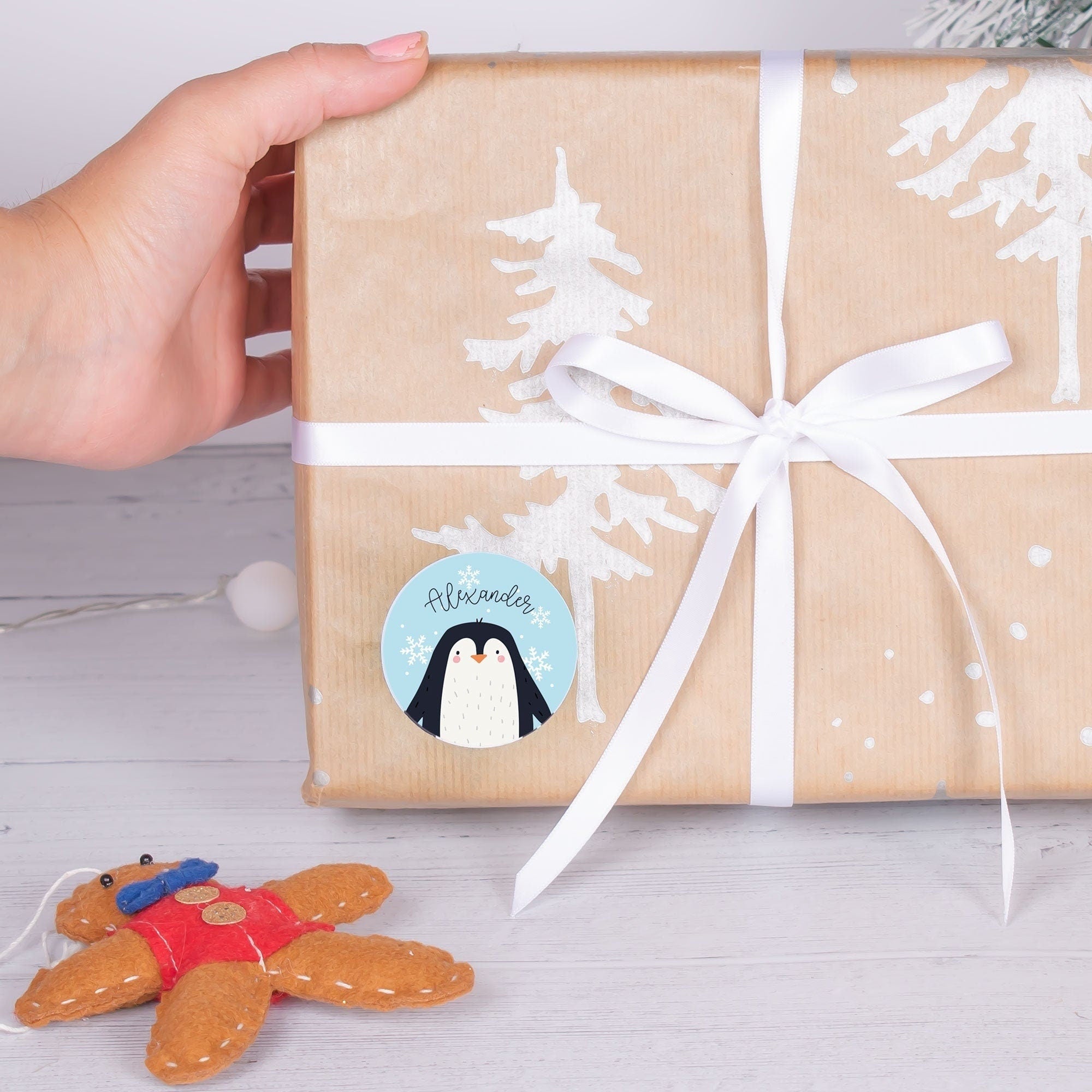 Personalised Christmas Stickers, x24 Christmas Present Stickers, Personalised Christmas Gift-wrap Stickers, Christmas Name Sicker, Favour