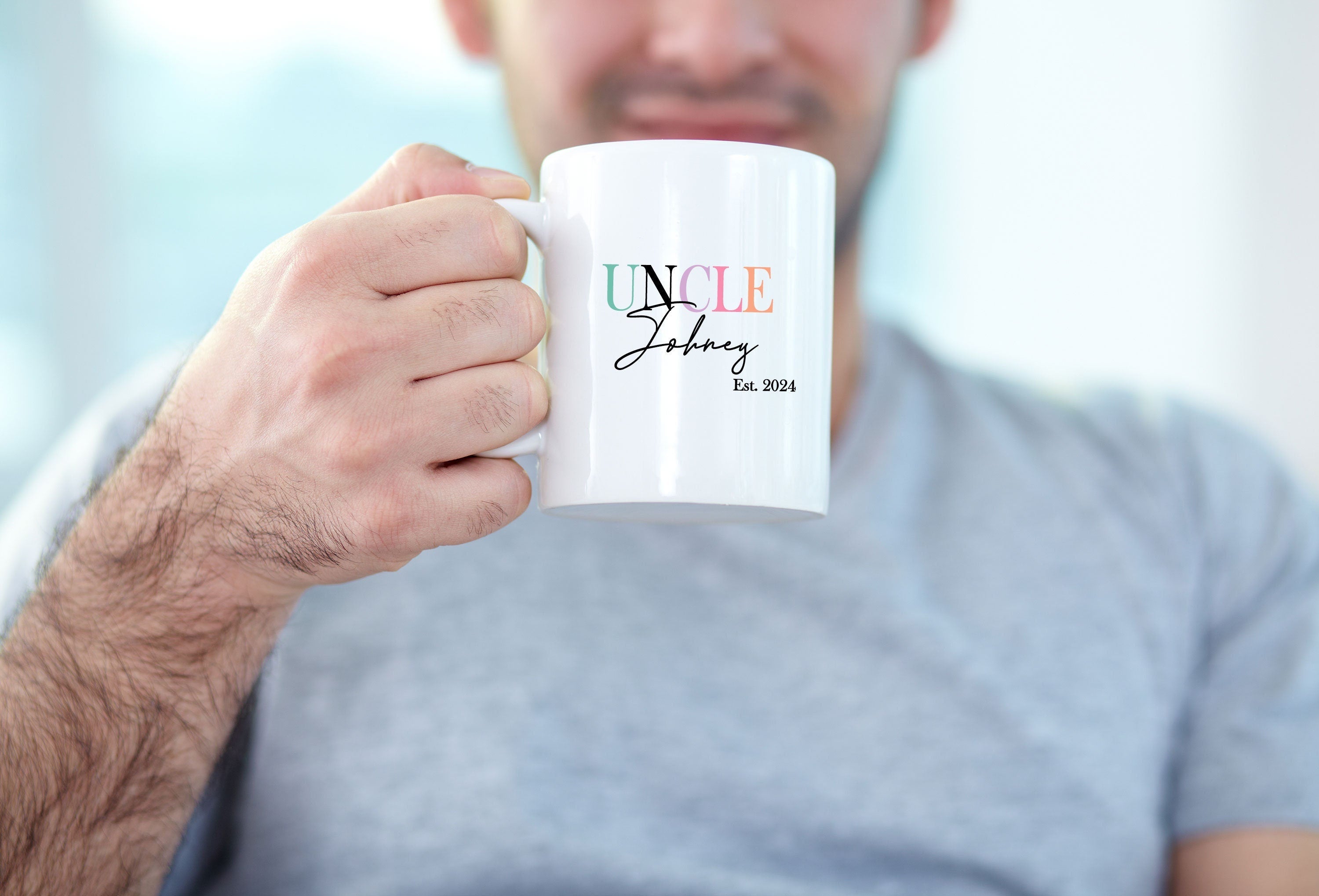 Personalised Uncle Mug, Baby Announcement Gift, Best Uncle Gift, Personalised Gift For Him, Uncle Gift, New Uncle Mug, Est Uncle Gift,
