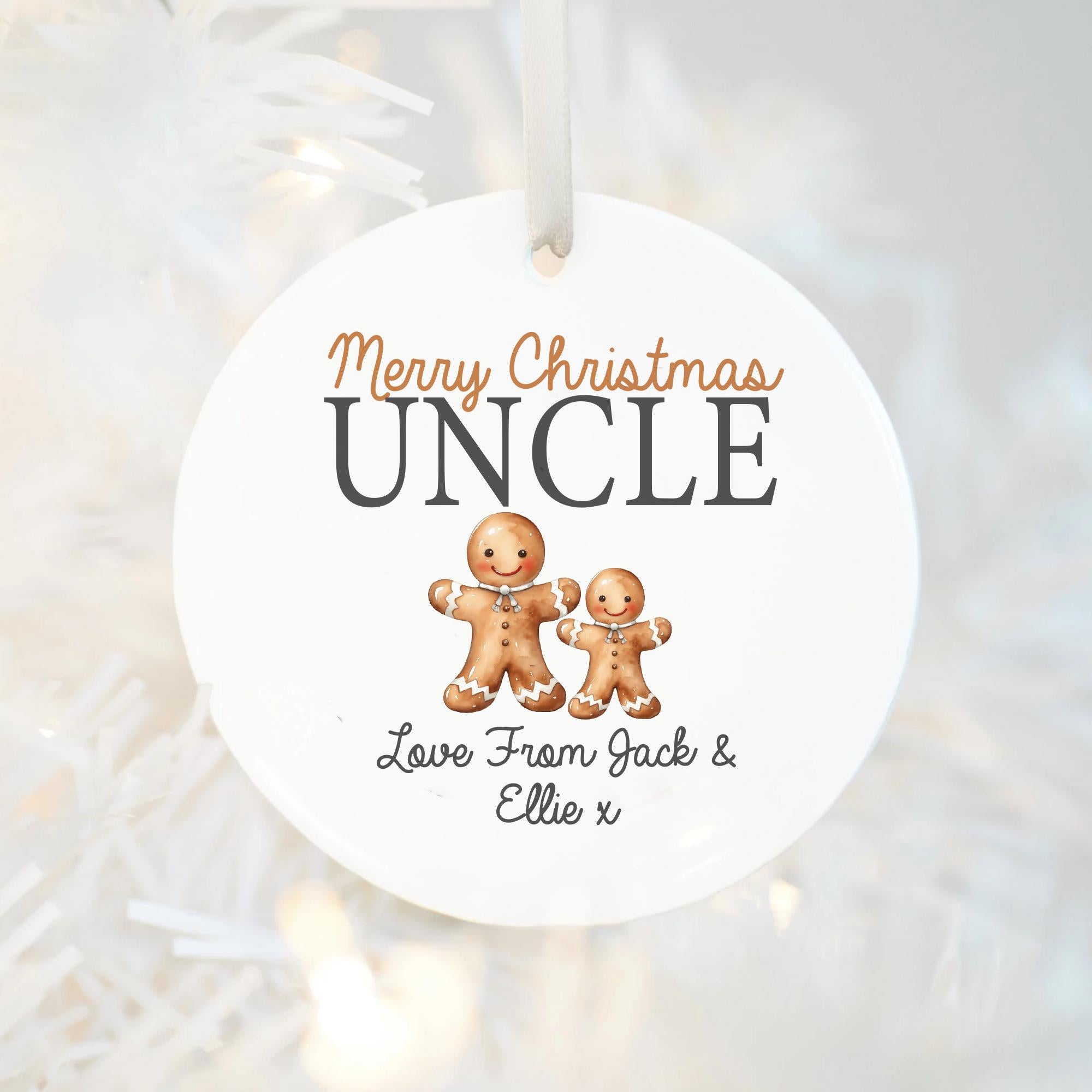 Christmas Uncle Bauble, Uncle Xmas Gift, Uncle Keepsake, Uncle Gift, Custom Bauble, Personalised Bauble, Uncle Gift, Family Gift, Christmas
