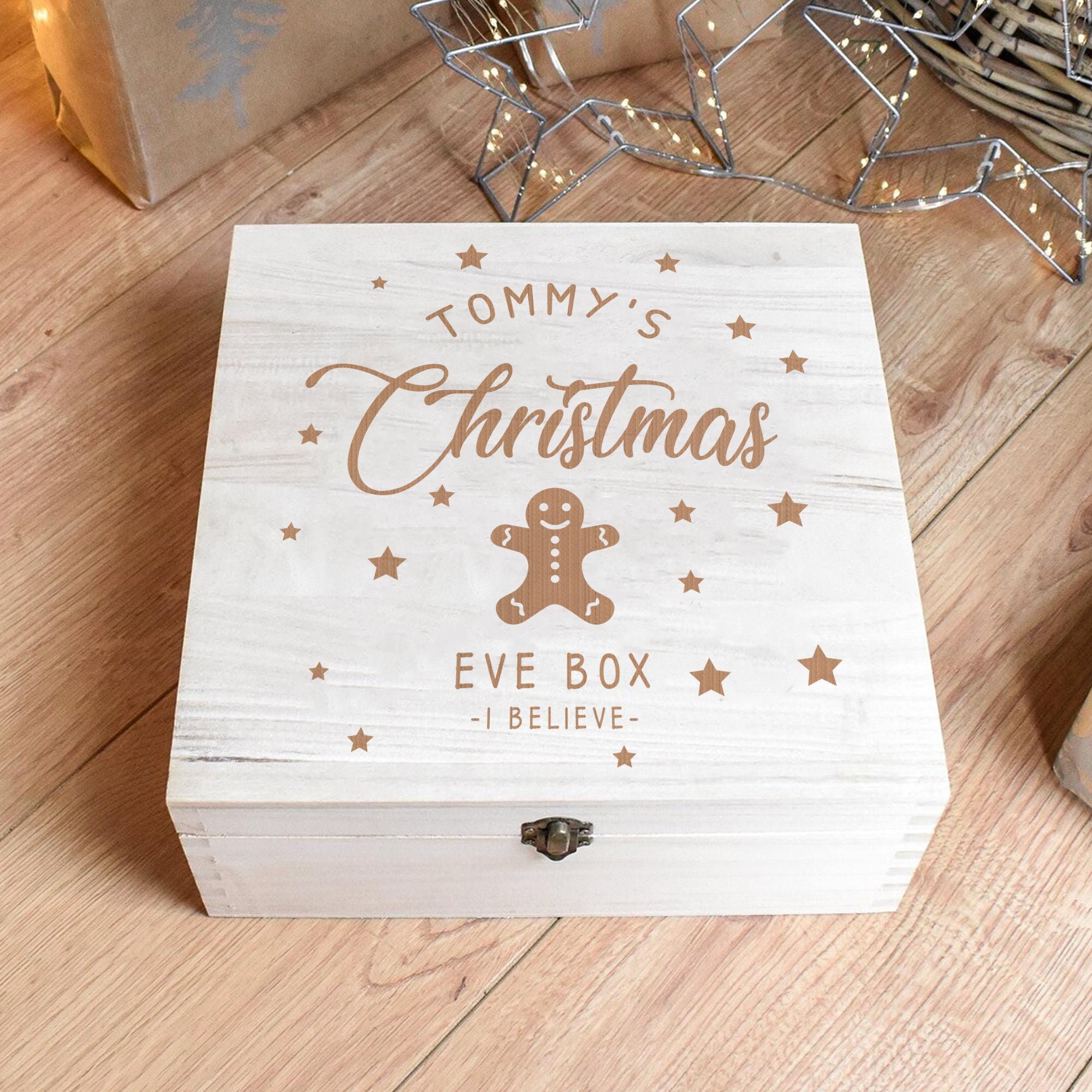 Personalised Christmas Eve Box, Gingerbread Man Christmas Eve Box, Engraved Christmas Eve Box, Wooden Christmas Box, Engraved Box, Gift Box