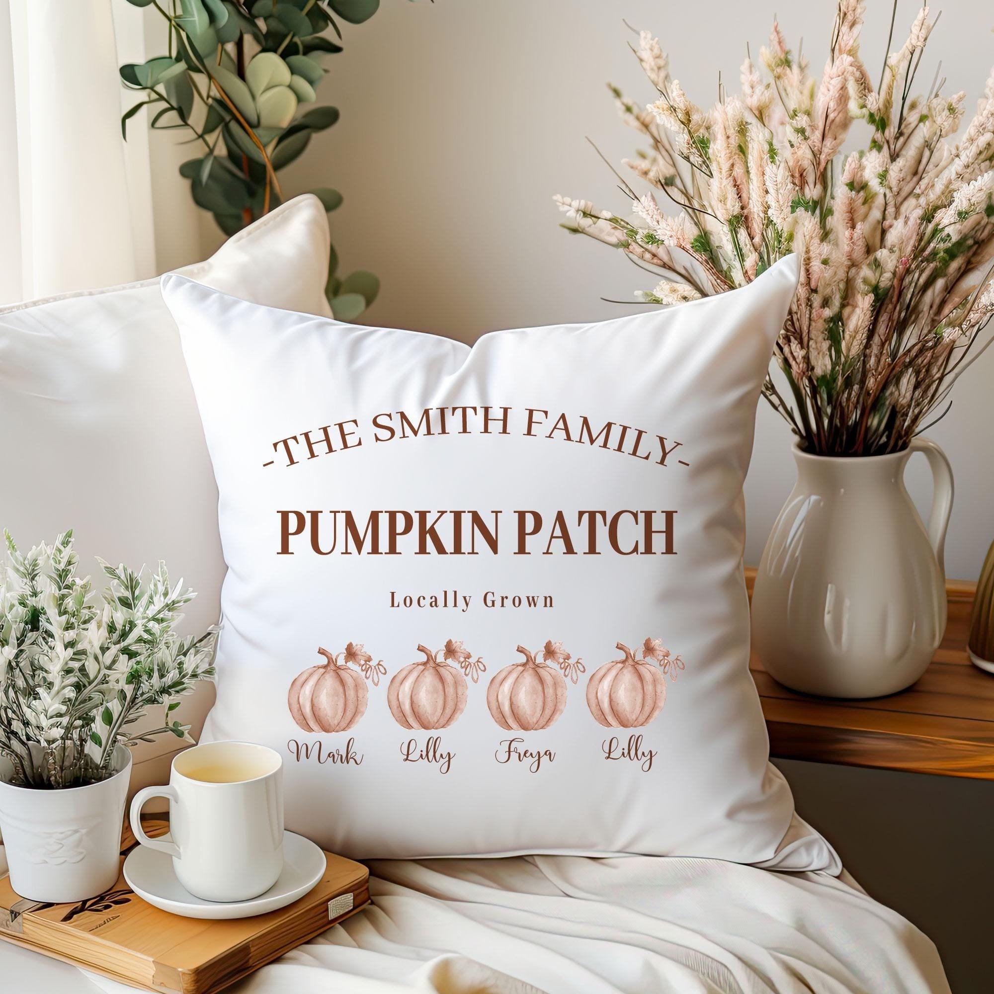 Personalised Fall Cushion, Custom Pumpkin Patch Cushion, Autumn Decoration, Fall Decor, Halloween Pumpkin Cushion, Fall Gifts, Gift fir Her,