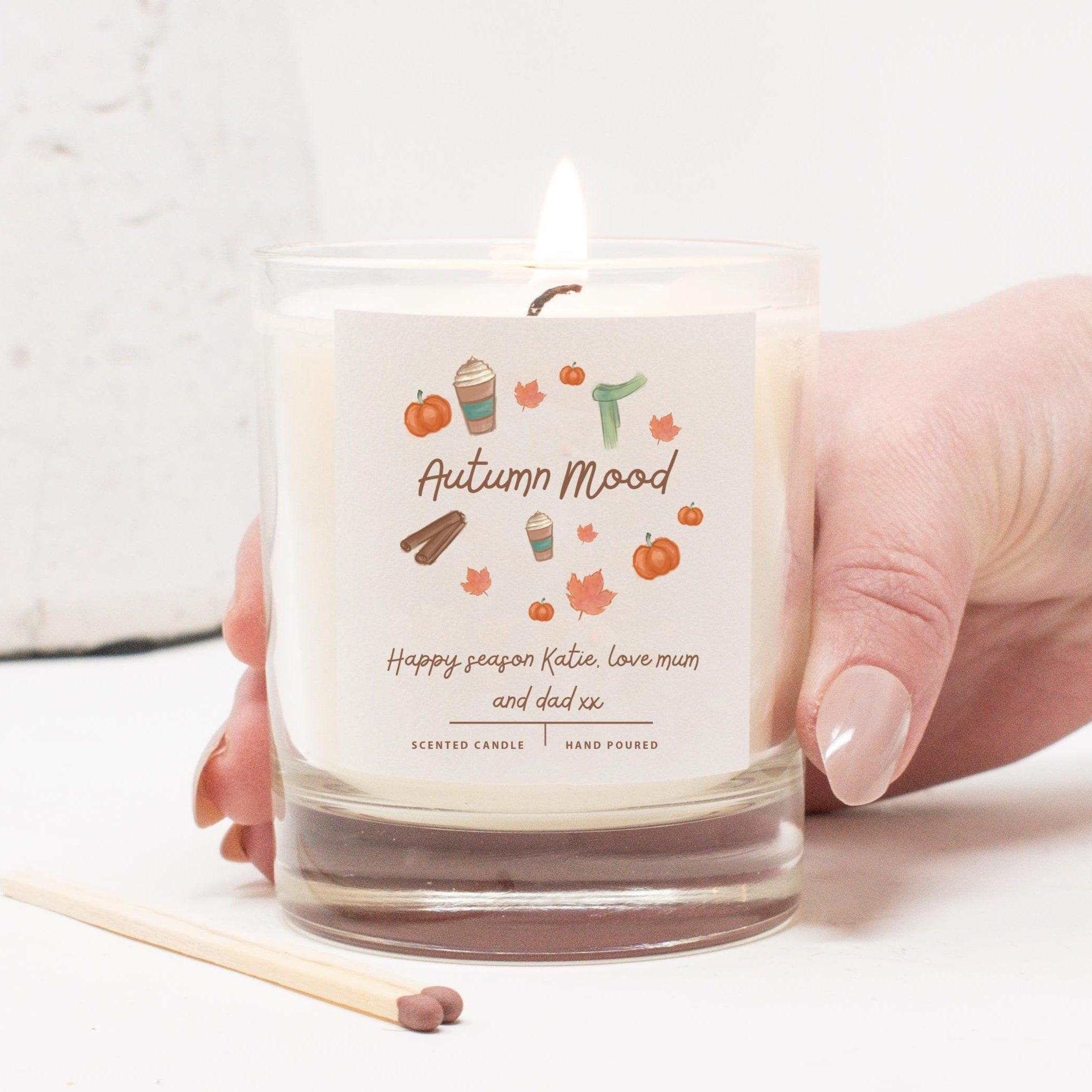 Personalised Autumn Mood Candle, Autumn Candle, Halloween Candle, Autumn Vibes, Fall Candle, Fall Decoration, Scented Handmade Candle,