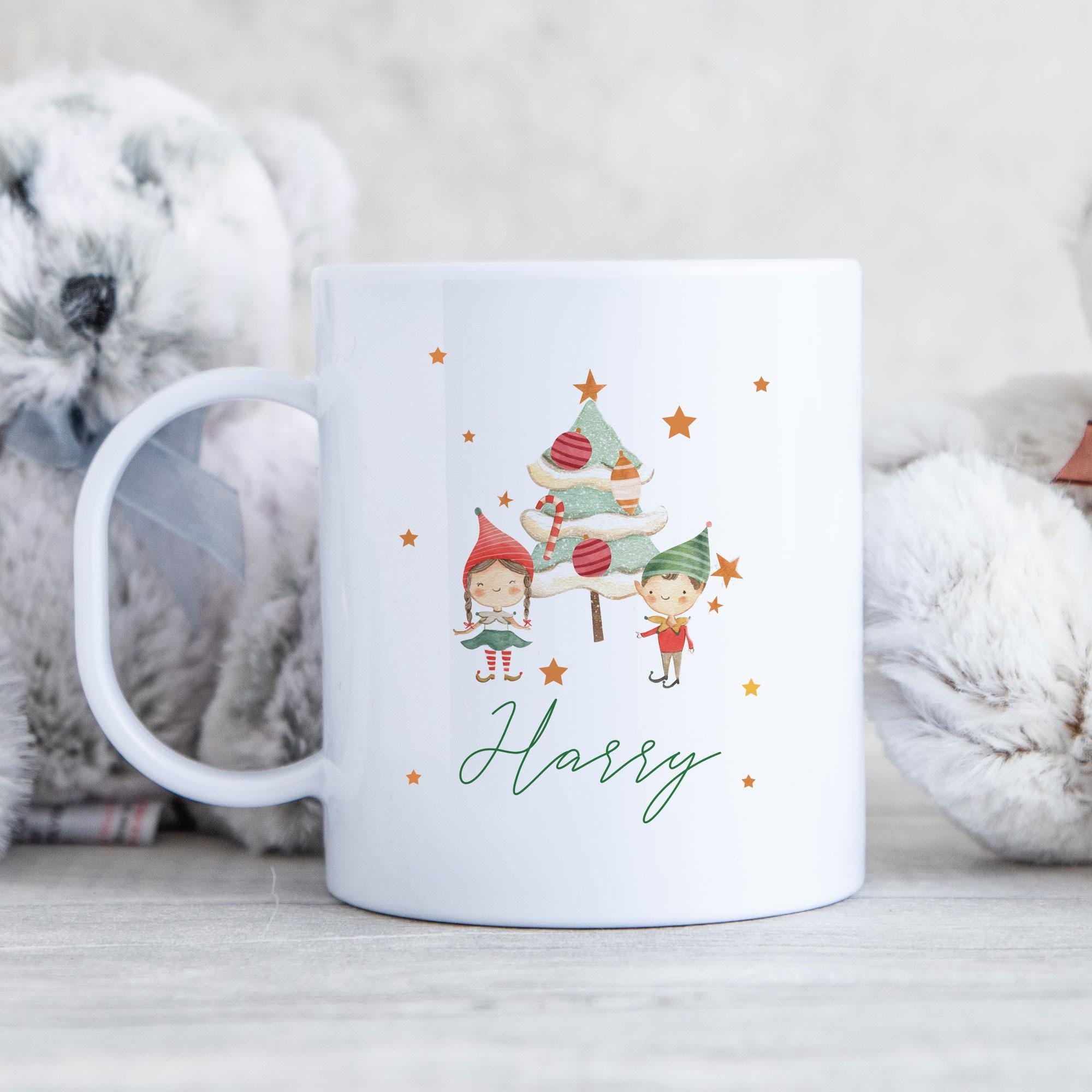 Personalised Child's Christmas Mug, Elf Christmas Mug, Kids Plastic Mug, Child Mug, Kids Polymer Mug, Stocking Filler, Unbreakable