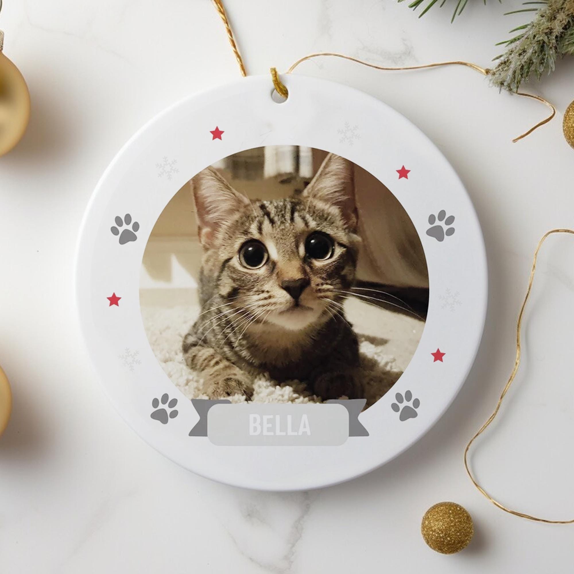 Personalised Cat Bauble, Dog Tree Decoration, Pet Bauble, Pet Photo Gifts, Custom New Pet Gifts, Cat Photo Christmas Decoration, Cat Present