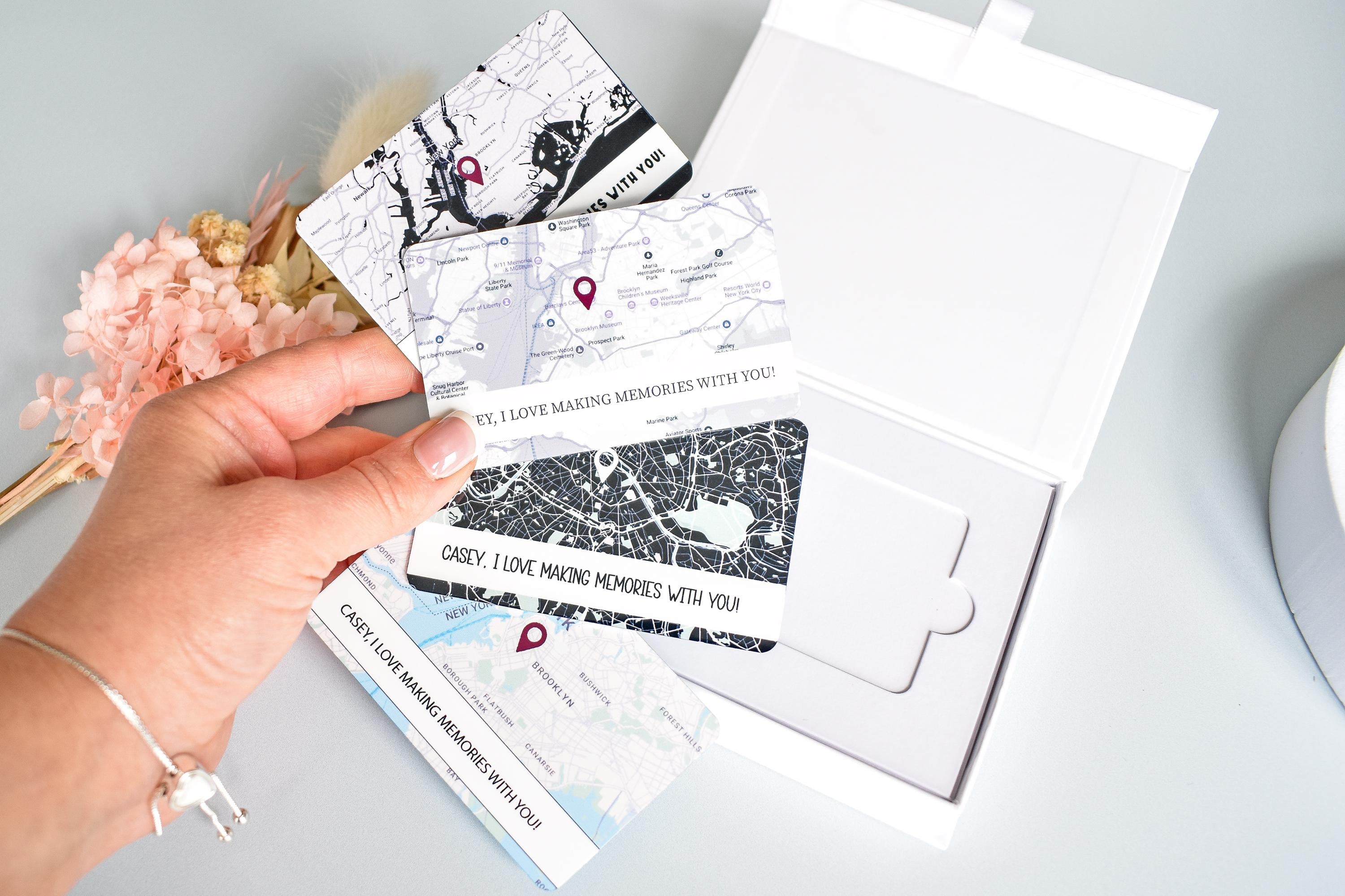 Personalised Map Wallet Card, Where We Met, Couples Valentine's Gift, Custom Anniversary Gift, Keepsake For Him Her, Metal Map Wallet Insert