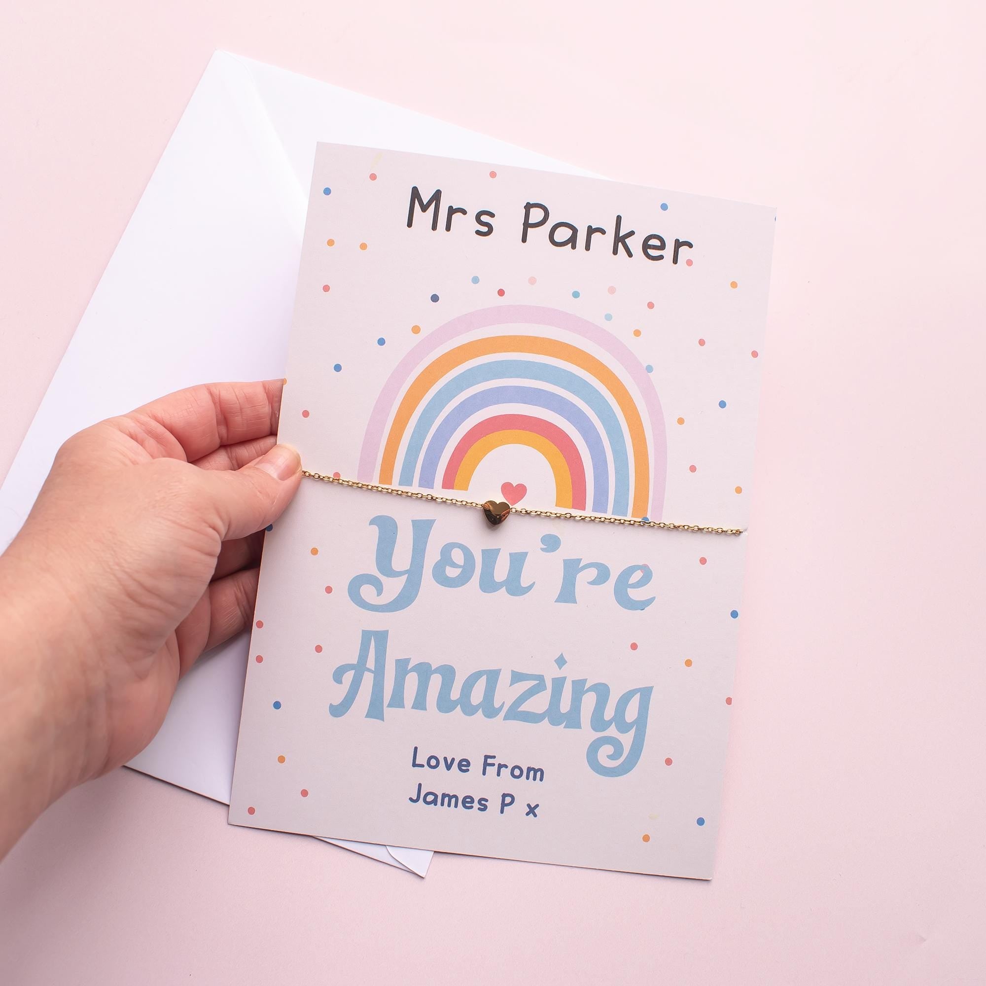 Personalised Teacher Necklace, Teacher Thank You Card, Teacher Thank You Necklace, Thank you Gift, Teaching Assistant Gift, Wish Necklace