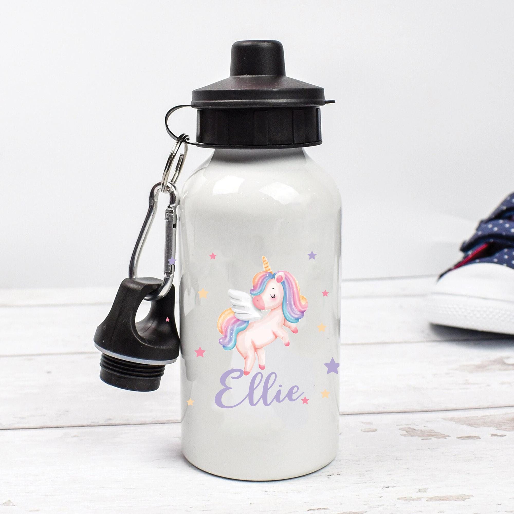 Personalised Unicorn Water Bottle, Unicorn School Bottle, Kids Rainbow Unicorn Drink Bottle, Girls School Flask, Kids Children Student