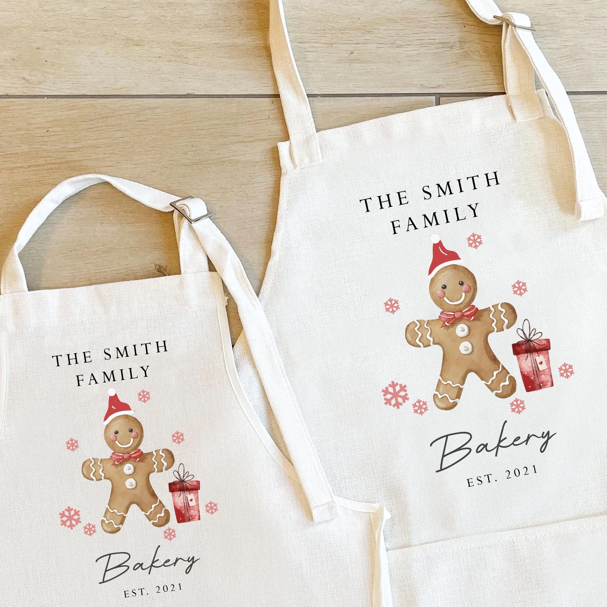 Personalised Christmas Family Apron, Christmas Gingerbread Apron, Christmas Matching Apron, Family Aprons, Christmas Dinner, Gingerbread