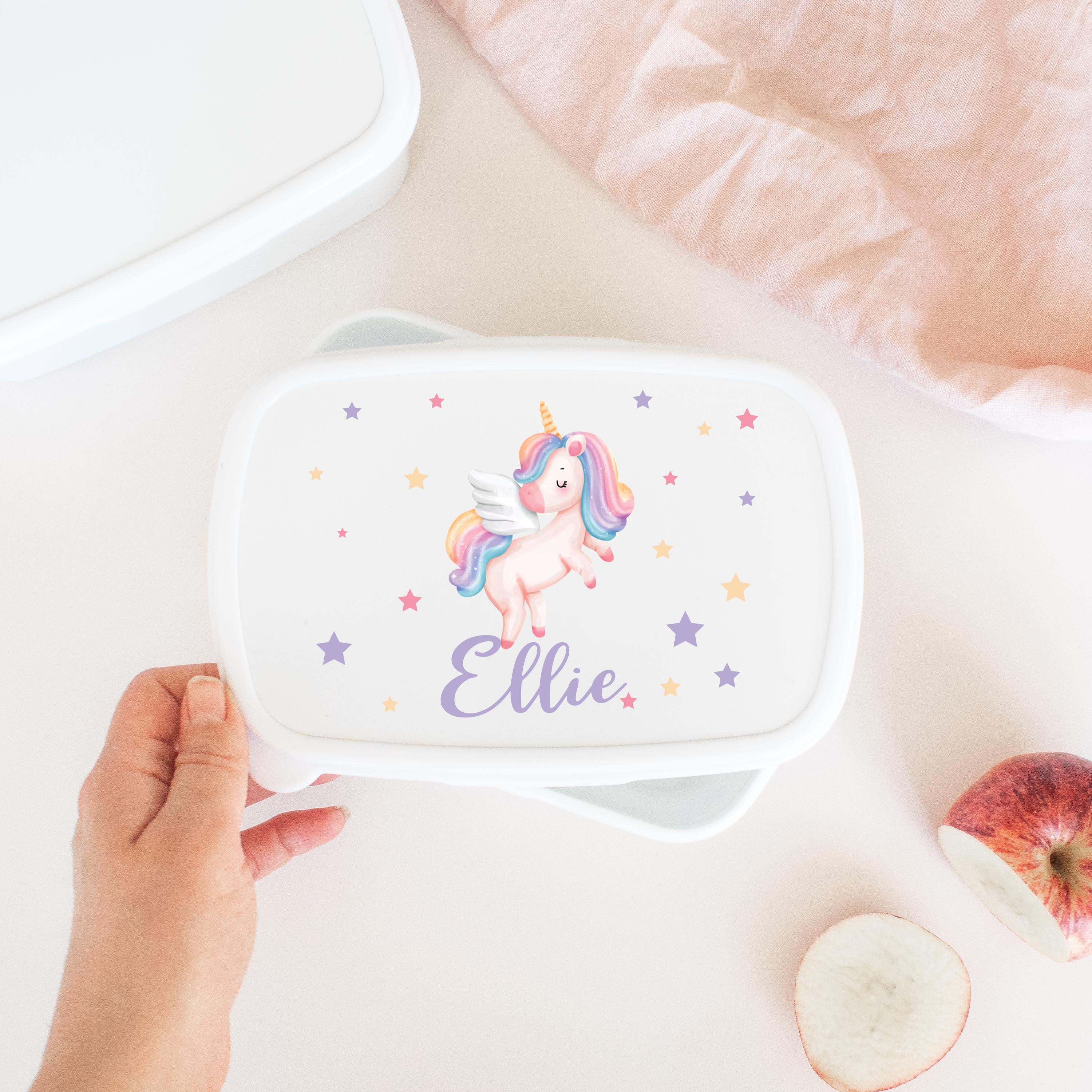 Personalised Unicorn Lunch Box, Unicorn School Lunch Box, Rainbow Unicorn Snack Box, Girls School Lunch Box, Children Student, Box School