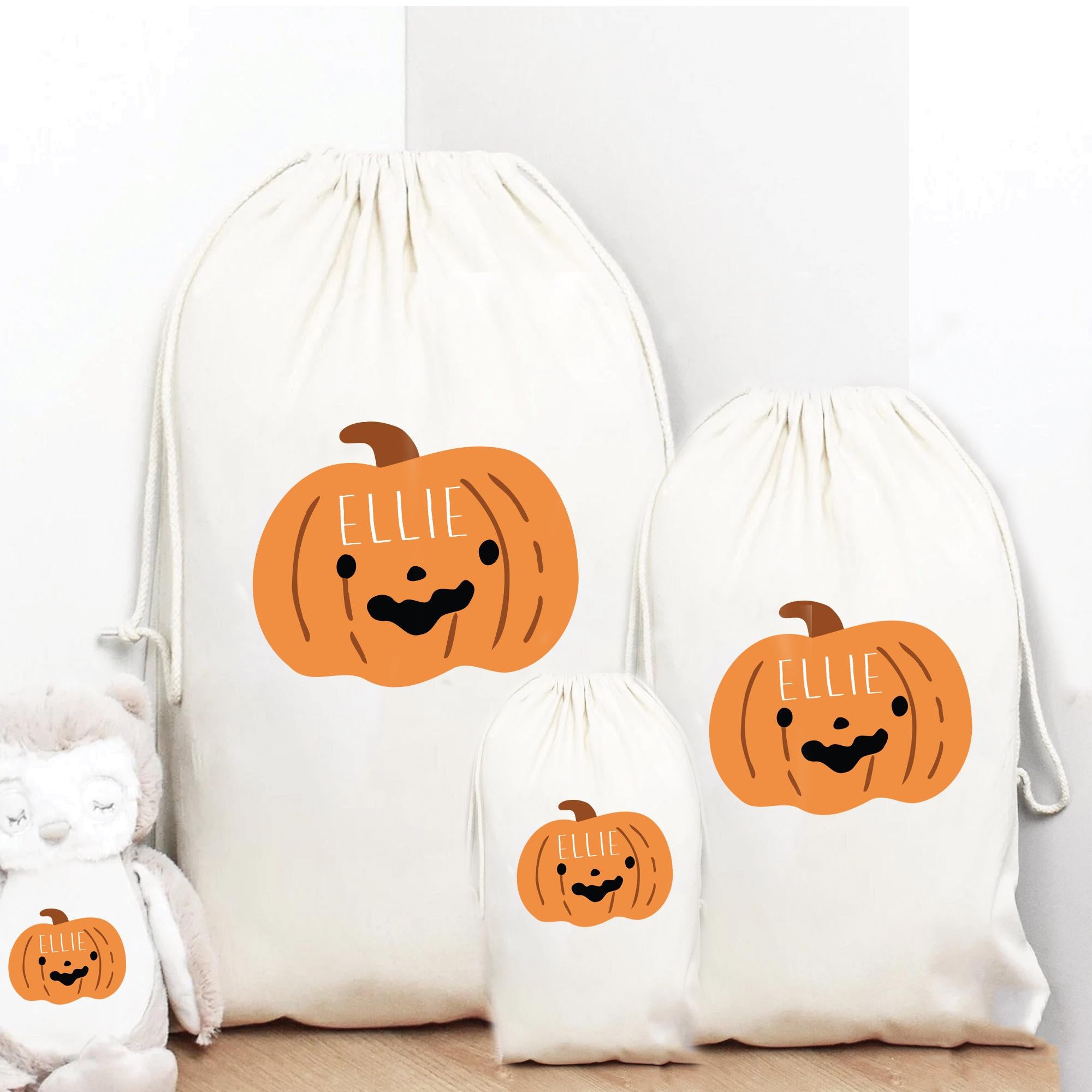 Personalised Halloween Gift Sack, Halloween Treat Bags, Halloween Pumpkin Bags, Halloween Loot Bags Sacks, Pumpkin Halloween Bags, Boo Bag