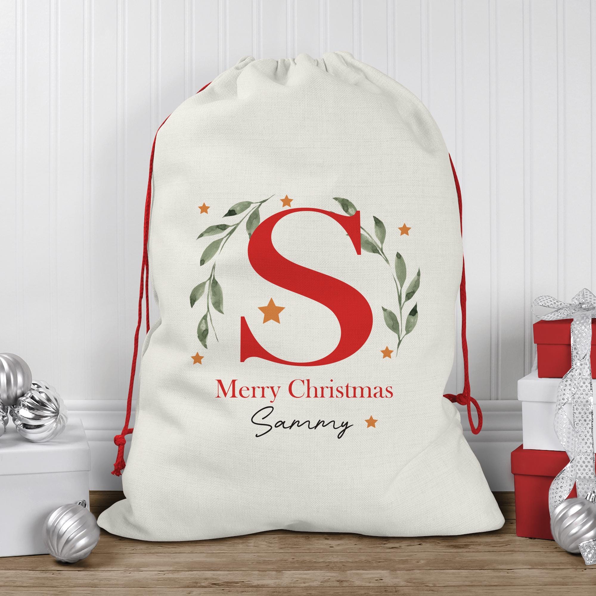 Personalised Santa Sack, Christmas Sack, Child's Kids Christmas Gift Sack, Kids Santa Bag, Santa Toy Bag, Santa Toy Sack, Kids Drawstring,
