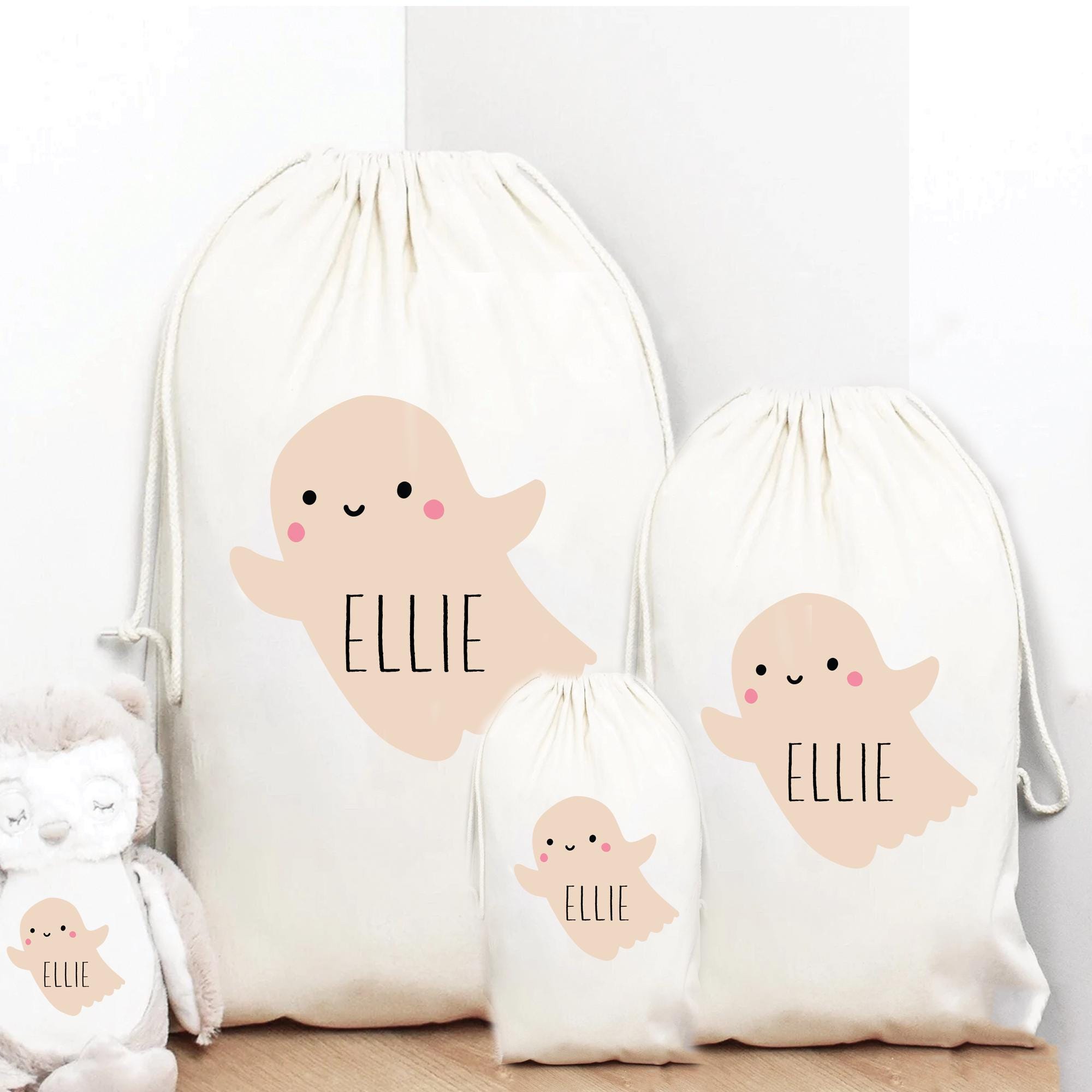 Personalised Halloween Gift Sack, Halloween Treat Bags, Halloween Ghost Bags, Halloween Loot Bags Sacks, Cute Ghost Halloween Bags, Boo Bag