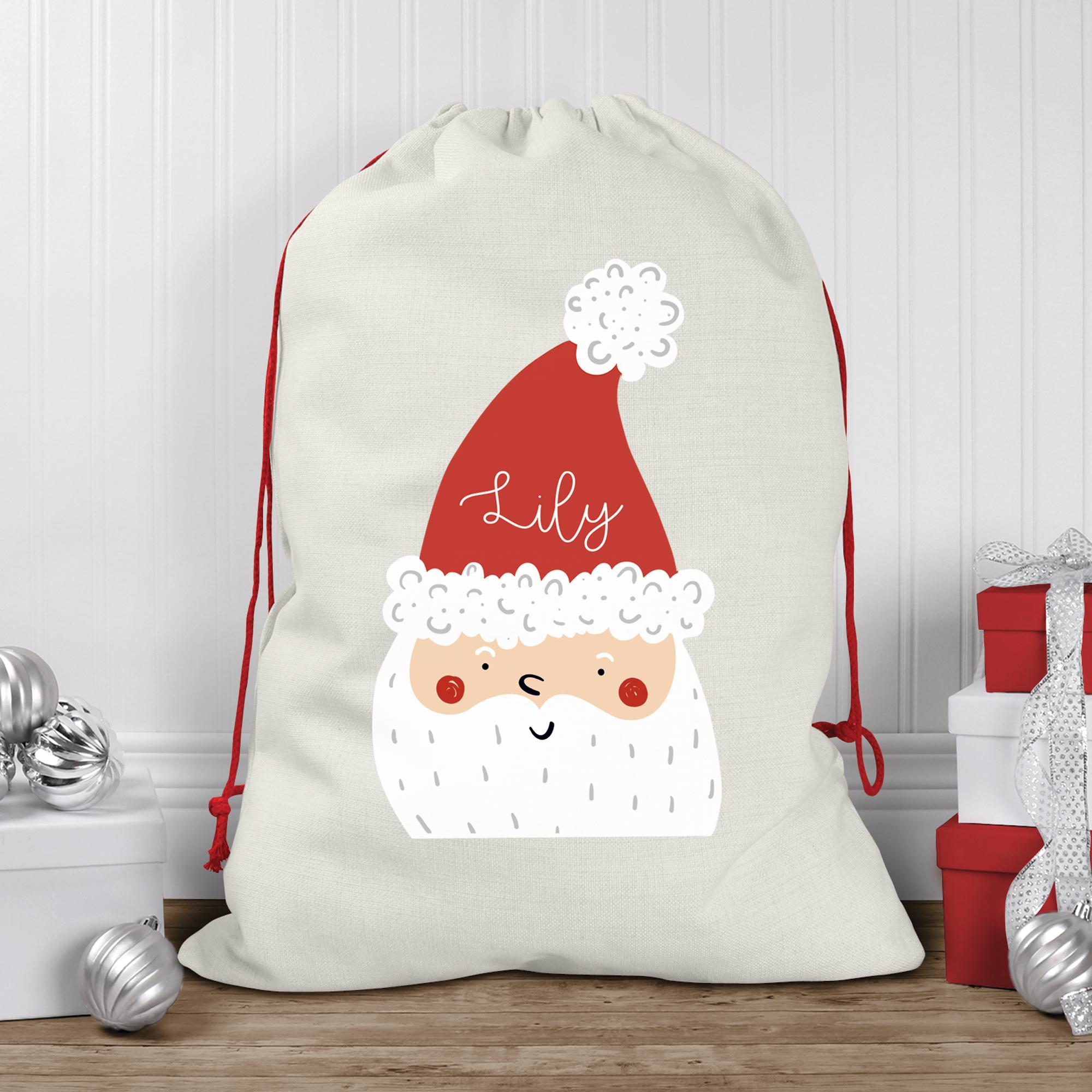 Personalised Santa Sack, Christmas Sack, Child's Kids Christmas Gift Sack, Kids Santa Bag, Santa Toy Bag, Santa Toy Sack, Kids Drawstring,