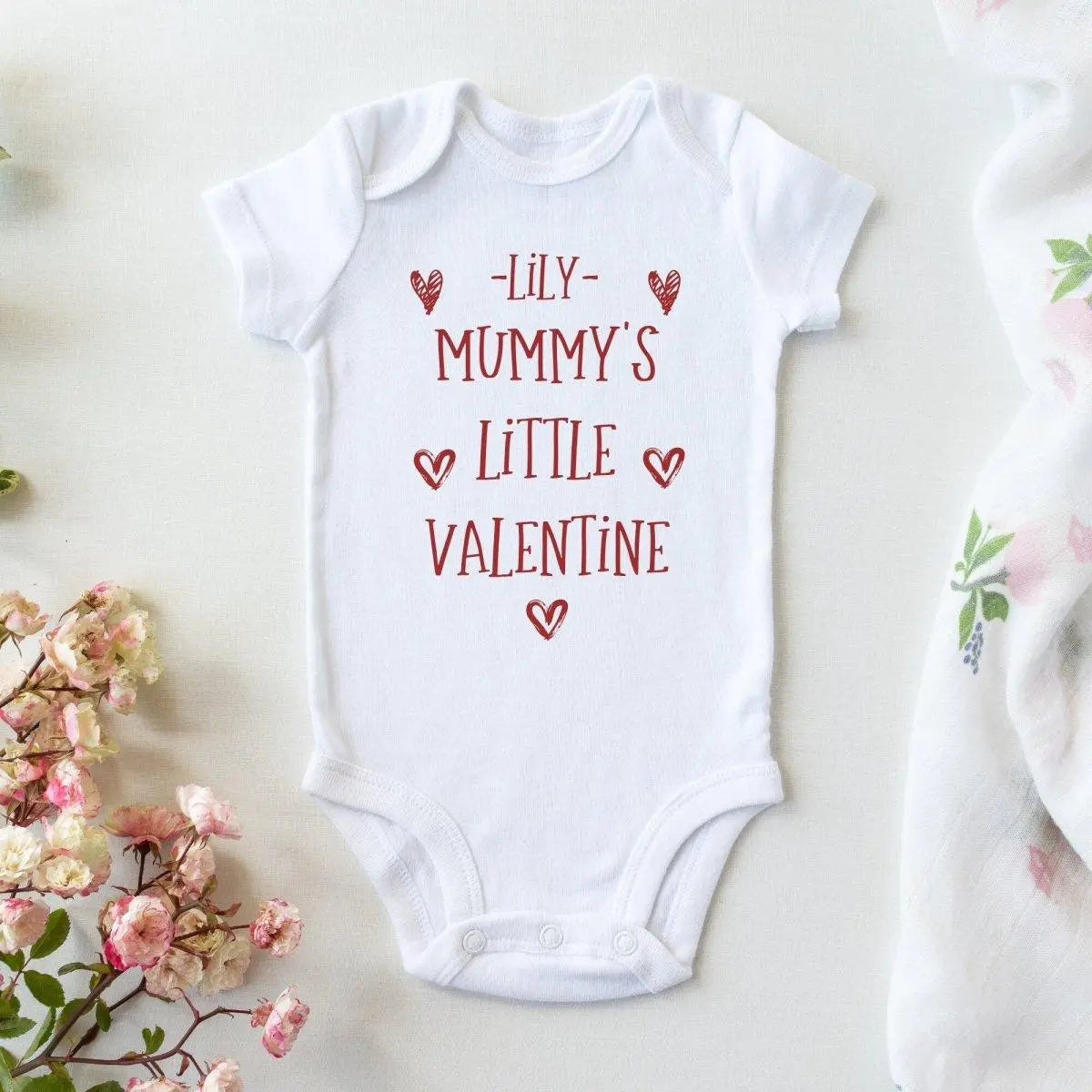 Little Valentine Baby Vest, Baby's 1st Valentines, My First Valentines, Mummy's Little Valentine, Baby Bodysuit, Baby Grow, New Baby Gift - Amy Lucy