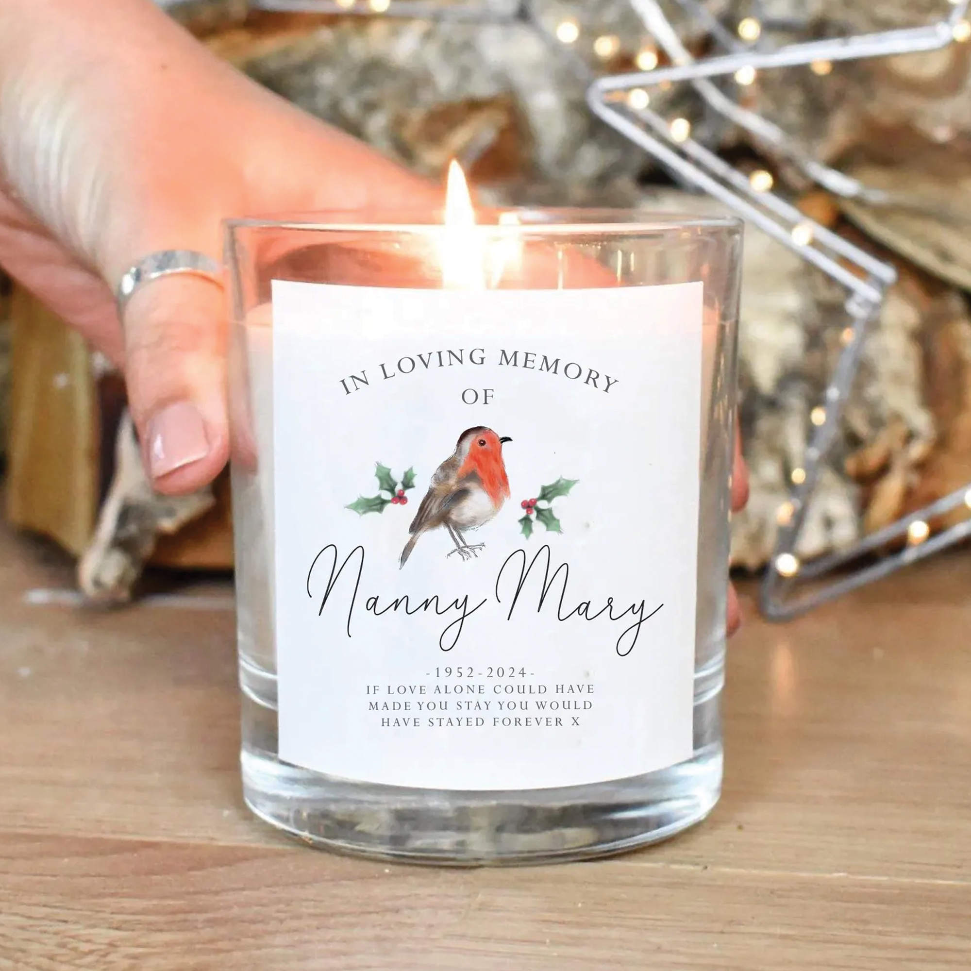 Personalised Christmas Lost Love One Candle Memorial Candle Christmas Remembrance Gift Remember Loved One Loved One candle Loving Memory