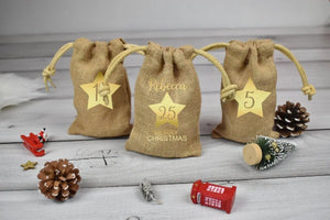 Personalised Advent Calendar Sacks, Advent Calendar Sacks, Personalised Advent Calendar Bags, Calendar Bag For Kids, Adults, Jute Bags, - Amy Lucy