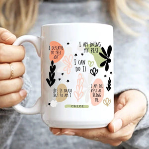 Personalised Affirmation Mug, Positivity Mug, Positive Mental Health Gift, Friendship Gift, Extra Large Mug, Work Mug, , 15oz Mug - Amy Lucy