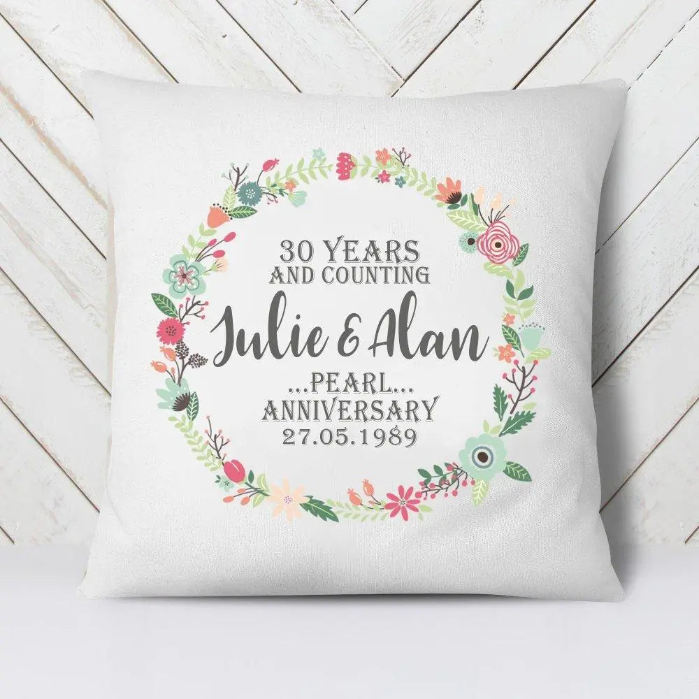 Personalised Anniversary Cushion Cover, Anniversary Gift, Love Couple Gift For Her, Personalised Gift Cushion, Anniversary Personalised Gift - Amy Lucy