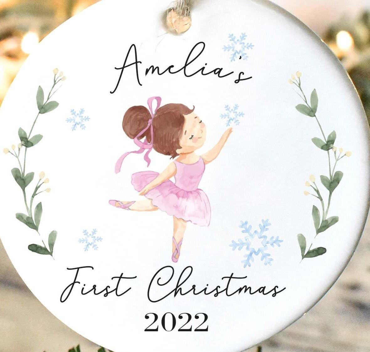 Personalised Baby 1st Christmas Bauble, Ballerina Baby Christmas Ornament, My First Christmas, Ballet Bauble, New Baby Christmas Gift, Baby - Amy Lucy