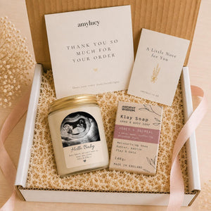 Personalised Baby Scan Photo Candle Gift with gift presentation details