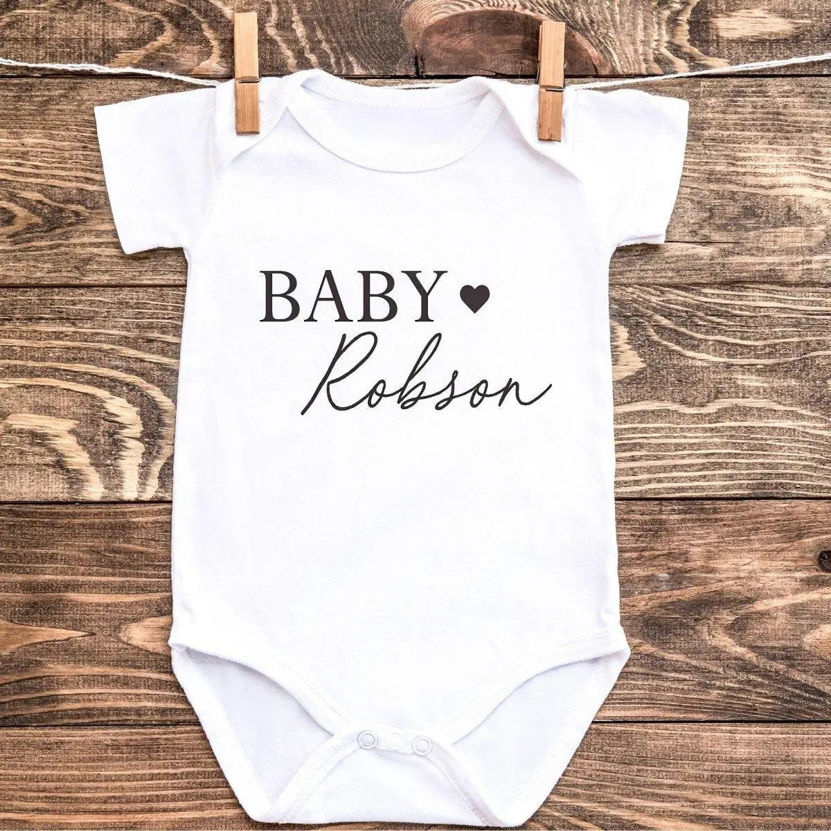 Personalised Baby Surname Vest, New Baby Gift, Surname Baby Top, Name Baby Bodysuit, New Arrival Gift, Baby Shower Present, Baby Grow