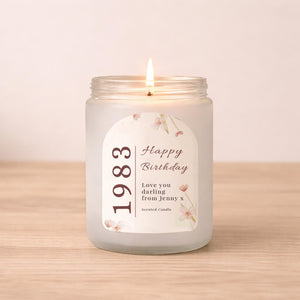 Personalised Birth Year Birthday Candle styled as a thoughtful gift