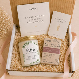 Personalised Botanical Birthday Candle Gift with gift presentation details