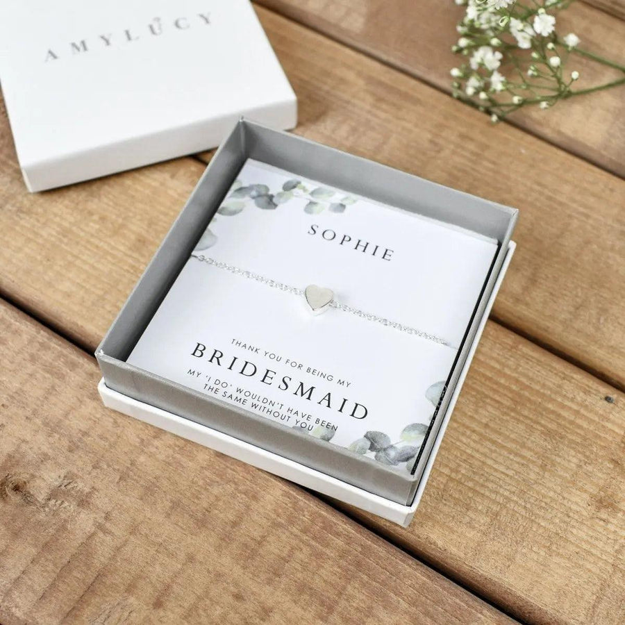 Personalised Bridesmaid Heart Necklace