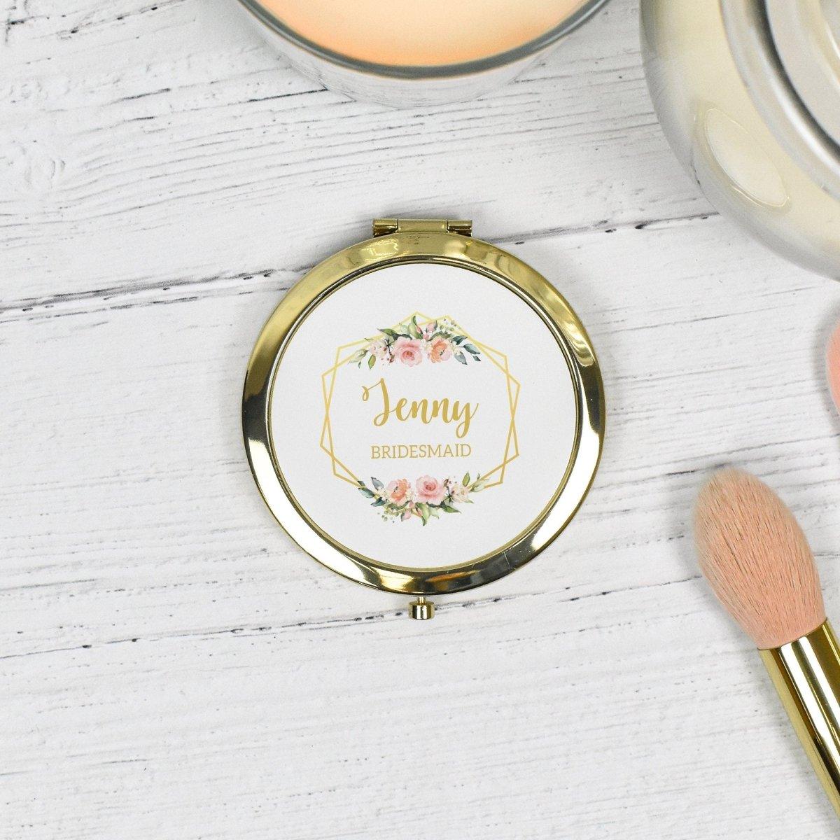 Personalised Bridesmaid Pocket Mirror, Bridal Compact Mirror, Hen Party Pocket Mirror, Name Role Pocket Mirror, Maid of Honor Hand Mirror