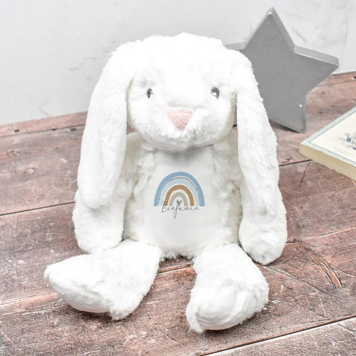 Personalised Bunny Rabbit Large Soft Toy White Bunny Teddy New Baby Amy Lucy