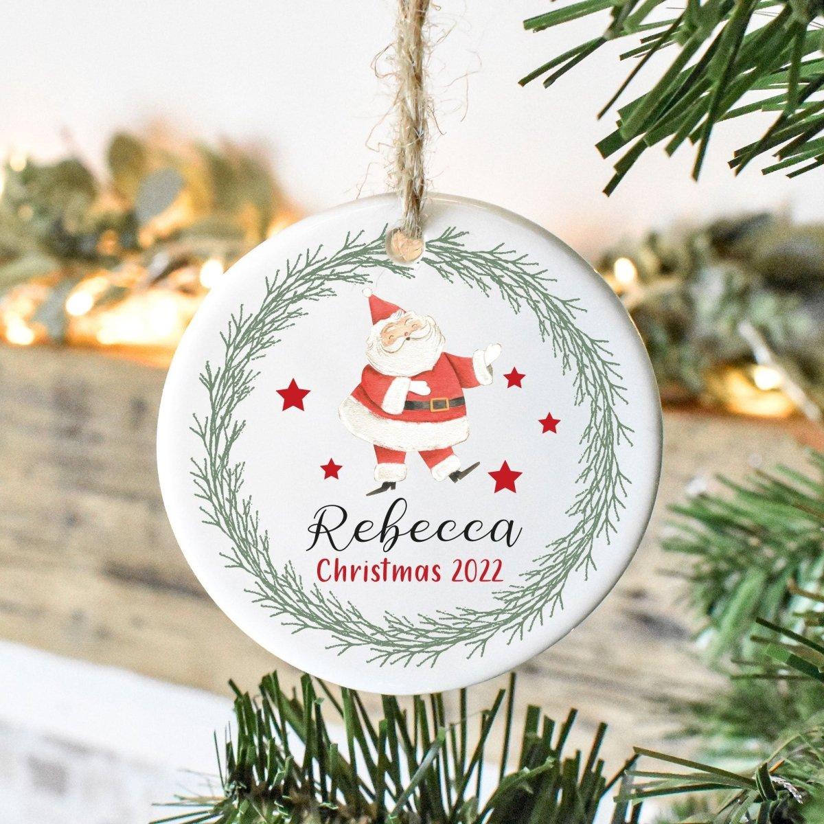 Personalised Child's Santa Christmas Bauble, Christmas Tree Santa Decoration, Santa Christmas Bauble, Tree Decor, Personalised Baubles