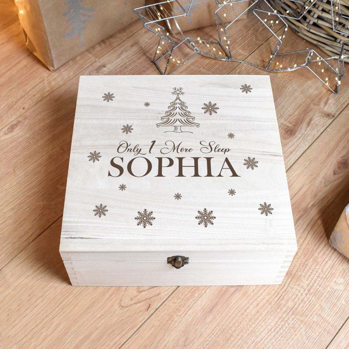 Personalised Christmas Eve Box, 1 More Sleep Christmas Eve Box, Engraved Christmas Eve Box, Wooden Christmas Box, Engraved Box, Gift Boxes