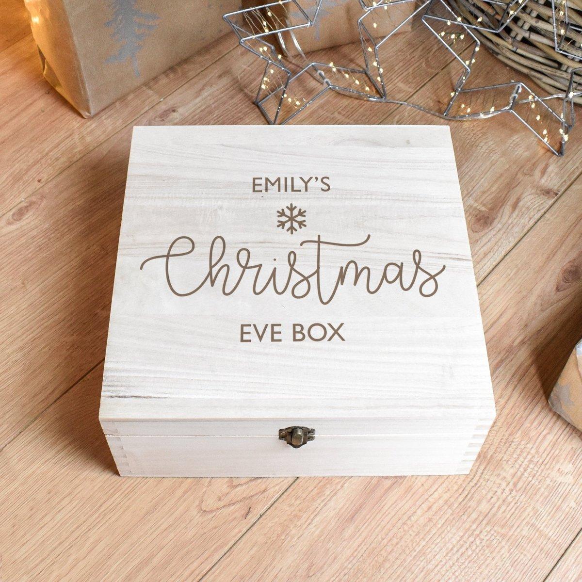 Personalised Christmas Eve Box, Engraved Wooden Box, Wood Box, Kids Christmas Eve Crate, Xmas Gift Box, Wooden Crate, Engraved Box, Teenage