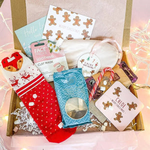 Personalised Christmas Girls Gift Box, Christmas Gift Set, Filled Christmas Gift Box, Gingerbread Gift Box, Friend Xmas Gift Box, Friend - Amy Lucy