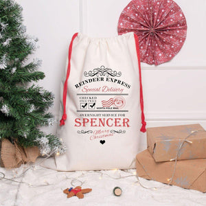 Personalised Christmas Santa Sack, Christmas Eve Present Sack, Personalised Santa Sack Gift Bags, Christmas Gifts, Gift Sack - Amy Lucy