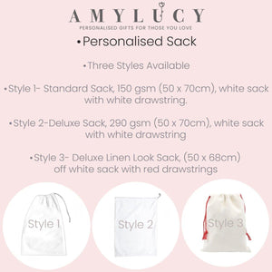 Personalised Christmas Santa Sack, Christmas Eve Present Sack, Personalised Santa Sack Gift Bags, Christmas Gifts, Gift Sack - Amy Lucy