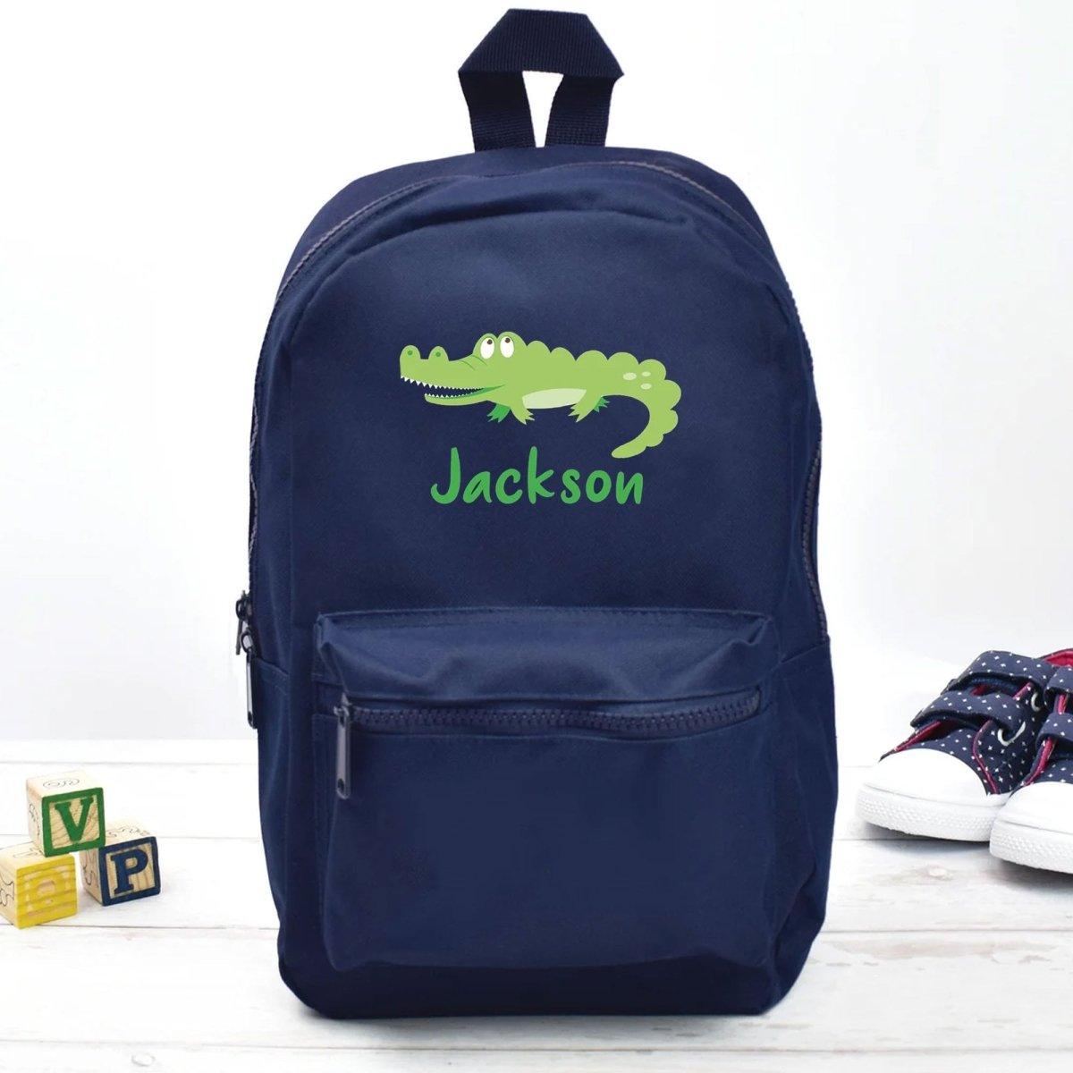 Personalised Crocodile Backpack, Crocodile School Bag, Kids Animal