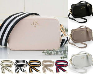 Personalised Cross Body Bag Embroidered, Initials Cross Body Bag, Monogram Cross Body Bag with Strap, Bridesmaid Bag, Luxury Bag - Amy Lucy