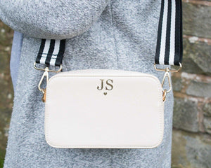 Personalised Cross Body Bag Embroidered, Initials Cross Body Bag, Monogram Cross Body Bag with Strap, Bridesmaid Bag, Luxury Bag - Amy Lucy