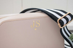 Personalised Cross Body Bag Embroidered, Initials Cross Body Bag, Monogram Cross Body Bag with Strap, Bridesmaid Bag, Luxury Bag - Amy Lucy