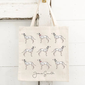 Personalised Dalmatian Tote Bag, Dalmatian Gift For Her, Name Tote Bag, Dalmatian Gifts, Dog Tote Bag, Personalised Tote Bag, Dog Gifts - Amy Lucy